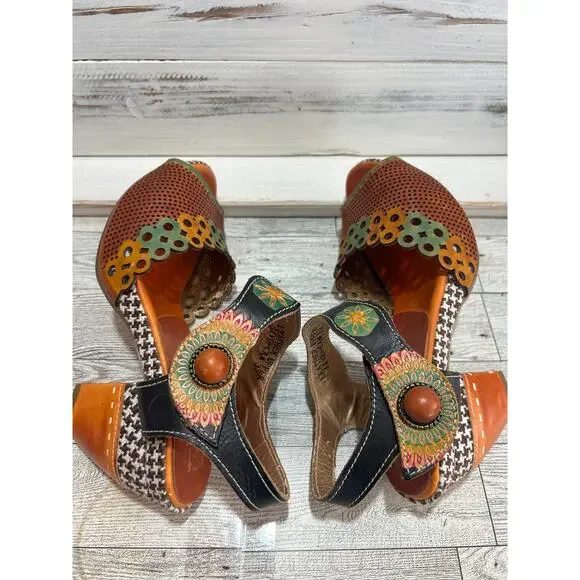 L'Artiste Spring Step Jive Multi Color Sz. 6.5 (Euro 37) Shoes Sandals - Picture 4 of 10